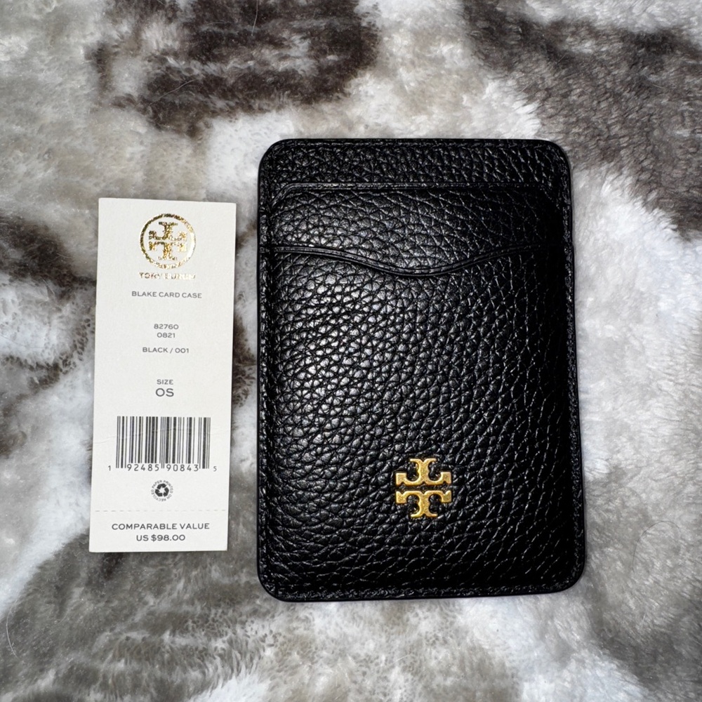Tory Burch Black Leather Card Holder